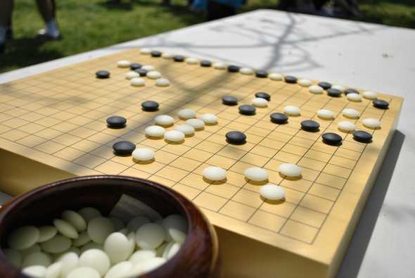 A Go board.